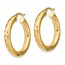 14K White Gold Polished D/C Hoop Earrings - 28.83 mm