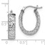 14K White Gold Polished & D/C Oval Hoop Earrings - 21.07 mm