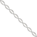 14k White Gold Polished & Diamond Cut Bracelet