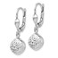 14k White Gold Polished & Diamond-Cut Dangle Leverback Earrings