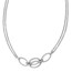 14K White Gold Polished Double Strand Link Necklace - 17.5 in.