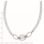 14K White Gold Polished Double Strand Link Necklace - 17.5 in.