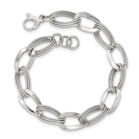 14k White Gold Polished Fancy Link Bracelet 14k White Gold Polished Fancy Link Bracelet