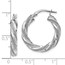 14K White Gold Polished Glimmer Infused Hoop Earrings - 23 mm