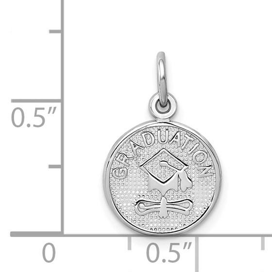Buy 14k White Gold Polished Graduation Disc Charm | APMEX