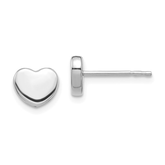 14k White Gold Polished Heart Post Earrings 14k White Gold Polished Heart Post Earrings