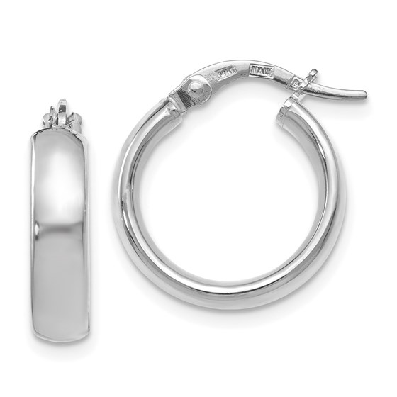 14K White Gold Polished Hoop Earrings - 17.5 mm 14K White Gold Polished Hoop Earrings - 17.5 mm