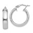 14K White Gold Polished Hoop Earrings - 22.25 mm