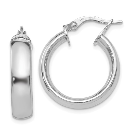14K White Gold Polished Hoop Earrings - 22.25 mm 14K White Gold Polished Hoop Earrings - 22.25 mm