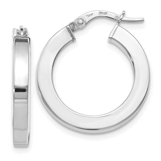 14K White Gold Polished Hoop Earrings - 22.5 mm 14K White Gold Polished Hoop Earrings - 22.5 mm