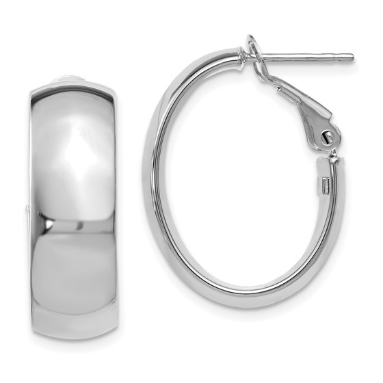 14K White Gold Polished Hoop Earrings - 24.5 mm 14K White Gold Polished Hoop Earrings - 24.5 mm