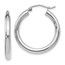 14K White Gold Polished Hoop Earrings - 26 mm