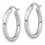 14K White Gold Polished Hoop Earrings - 26 mm