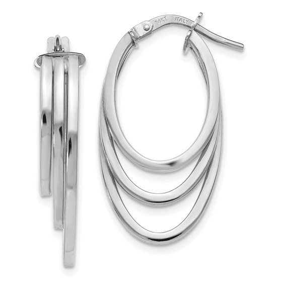 14K White Gold Polished Hoop Earrings - 28.75 mm 14K White Gold Polished Hoop Earrings - 28.75 mm