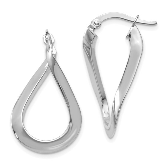 14K White Gold Polished Hoop Earrings - 29 mm 14K White Gold Polished Hoop Earrings - 29 mm