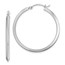 14K White Gold Polished Hoop Earrings - 32.75 mm