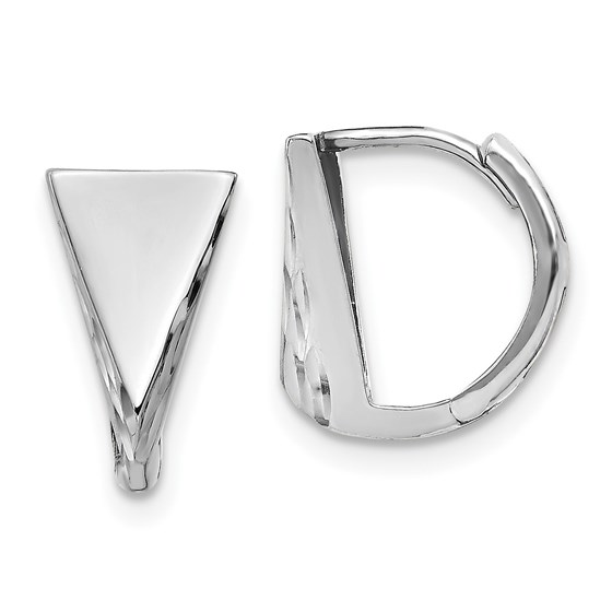 14K White Gold Polished Huggie Earrings - 11.5 mm 14K White Gold Polished Huggie Earrings - 11.5 mm