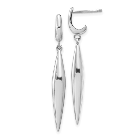 14K White Gold Polished Leverback Earrings - 41.6 mm 14K White Gold Polished Leverback Earrings - 41.6 mm