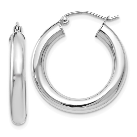 14K White Gold Polished Lightweight Hoop Earrings - 26 mm 14K White Gold Polished Lightweight Hoop Earrings - 26 mm