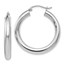 14K White Gold Polished Lightweight Hoop Earrings - 31 mm