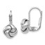 14K White Gold Polished Love Knot Leverback Earrings - 13 mm