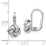 14K White Gold Polished Love Knot Leverback Earrings - 13 mm