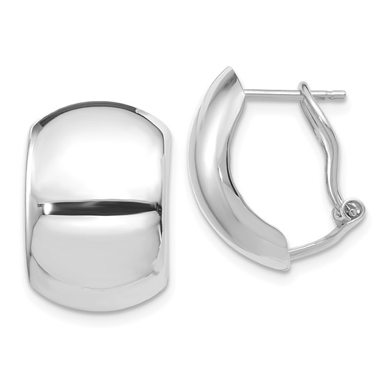 14k White Gold Polished Omega Back Earrings 14k White Gold Polished Omega Back Earrings