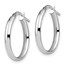 14K White Gold Polished Oval Hoop Earrings - 22 mm