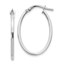 14K White Gold Polished Oval Hoop Earrings - 27 mm