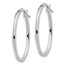 14K White Gold Polished Oval Hoop Earrings - 27 mm