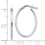 14K White Gold Polished Oval Hoop Earrings - 27 mm
