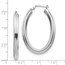 14K White Gold Polished Oval Hoop Earrings - 38.42 mm