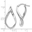 14K White Gold Polished Oval Twisted Hoop Earrings - 24 mm
