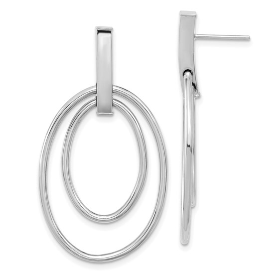14K White Gold Polished Post Dangle Earrings - 42.5 mm 14K White Gold Polished Post Dangle Earrings - 42.5 mm