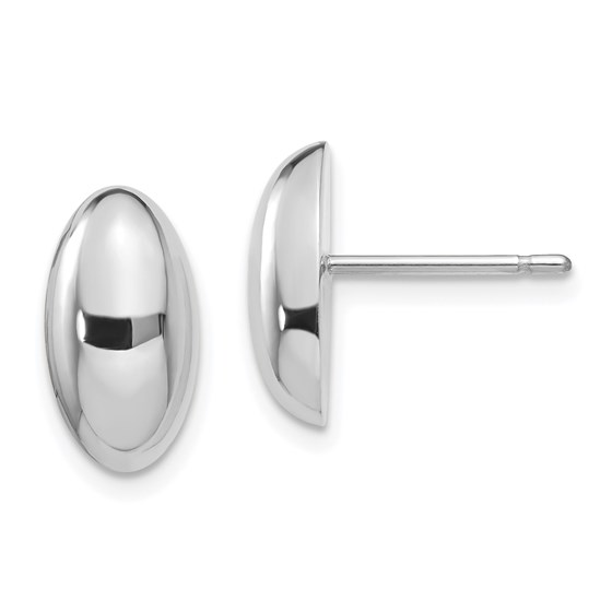 14K White Gold Polished Post Earrings - 12.76 mm 14K White Gold Polished Post Earrings - 12.76 mm