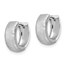 14K White Gold Polished & Textured Hinged Hoop Earrings - 13 mm