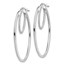 14k White Gold Polished & Textured Oval Hoop Earrings