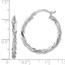 14K White Gold Polished Twisted Hoop Earrings -26 mm