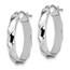 14K White Gold Polished Twisted Oval Hoop Earrings - 22 mm