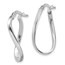 14k White Gold Polished Wavy Hoop Earrings - 23 mm
