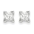 14k White Gold Princess Cut Diamond Earrings