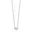 14K White Gold Puffed Heart 16.5in Necklace - 16.5 in.