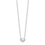 14K White Gold Puffed Heart 16.5in Necklace - 16.5 in.