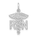 14K White Gold RN Nurse Charm - 26 mm