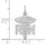 14K White Gold RN Nurse Charm - 26 mm