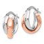 14K White Gold Rose-plated Polished Hoop Earrings - 17.25 mm