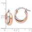 14K White Gold Rose-plated Polished Hoop Earrings - 17.25 mm