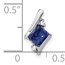 14K White Gold Sapphire and Diamond Chain Slide - 10 mm
