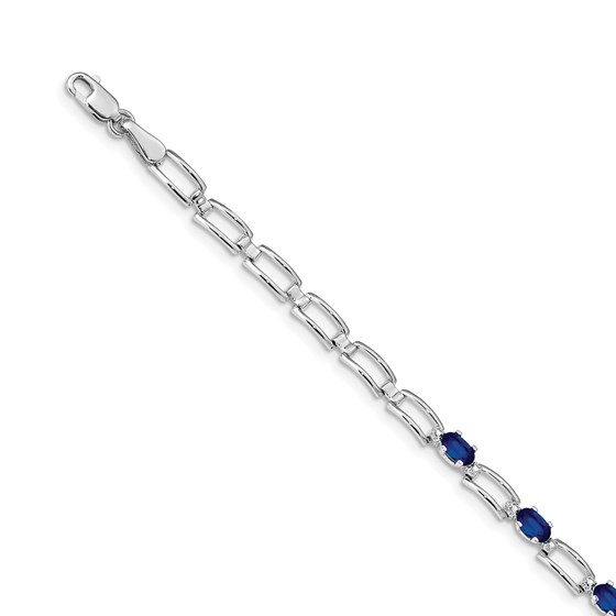 14k White Gold Sapphire Bracelet - 7 in. 14k White Gold Sapphire Bracelet - 7 in.