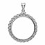 14K White Gold Screw-Top Rope Polished Coin Bezel - 27 millimeter